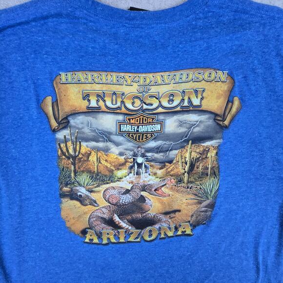 Harley Davidson Tucson Arizona XL Blue Short Sleeve T Shirt - Picture 3 of 13